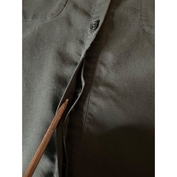 Chico's Women's Black Button-Front Blouse Sz 2 US 12/14 Long Sleeve Collared Top - Picture 4 of 7